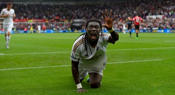 Gomis Swansea goal Premier League