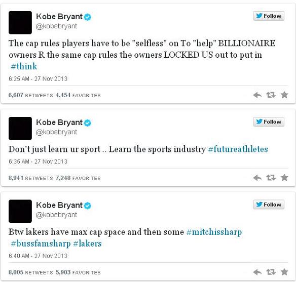 Kobe Bryant contract extention twitter