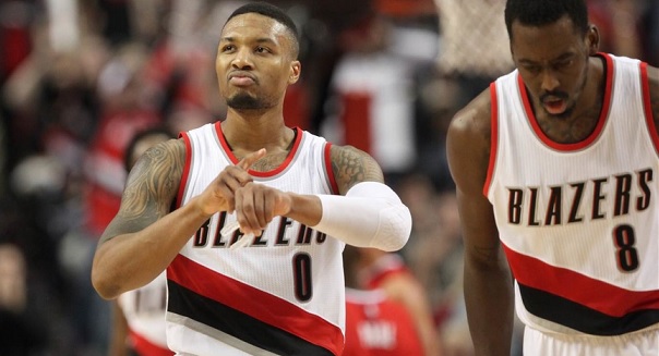 Lillard Blazers Dame time sign celebration