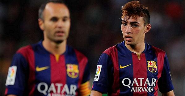 Munir El Haddadi Barcelona Iniesta