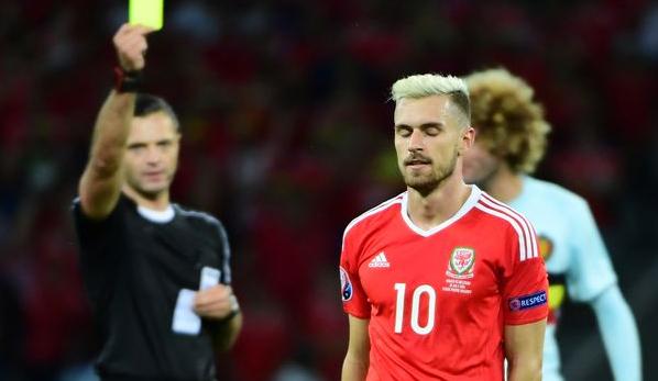 Ramsey yellow card Wales Euro 2016